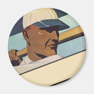 Vintage Sport Basebollslagare, Stilisert Konst Magnet