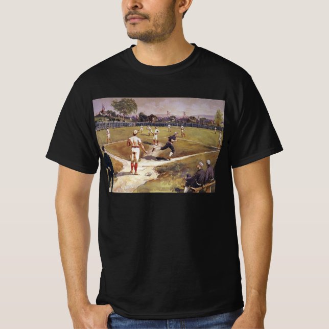 Vintage Sport Basebollspel av Henry Sandham Tee (Framsida)