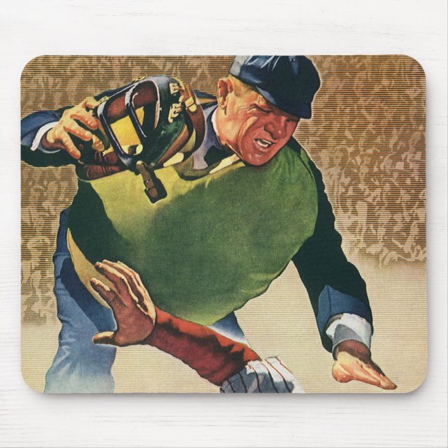 Vintage sport basebollspelare, domaren musmatta (Framsidan)