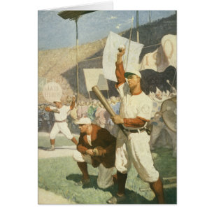 Vintage Sport, Basebollspelare på en Match Hälsningskort