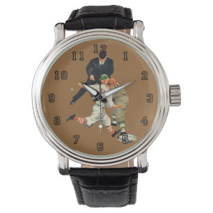 Vintage Sport Basebollspelare Säkra på Hemmaplatt Armbandsur