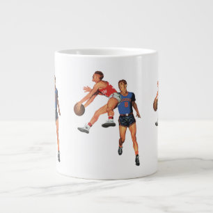 Vintage Sport, Basketbollspelare i en Match Jumbo Mugg