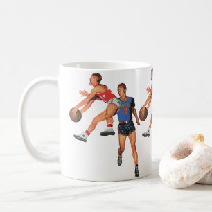 Vintage Sport, Basketbollspelare i en Match Kaffemugg