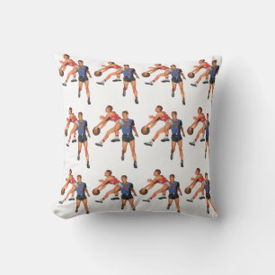 Vintage Sport, Basketbollspelare i en Match Kudde