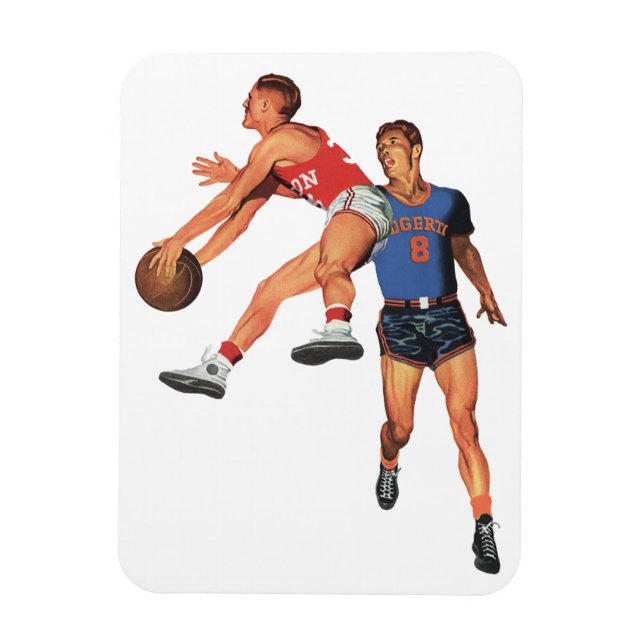 Vintage Sport, Basketbollspelare i en Match Magnet (Vertikal)
