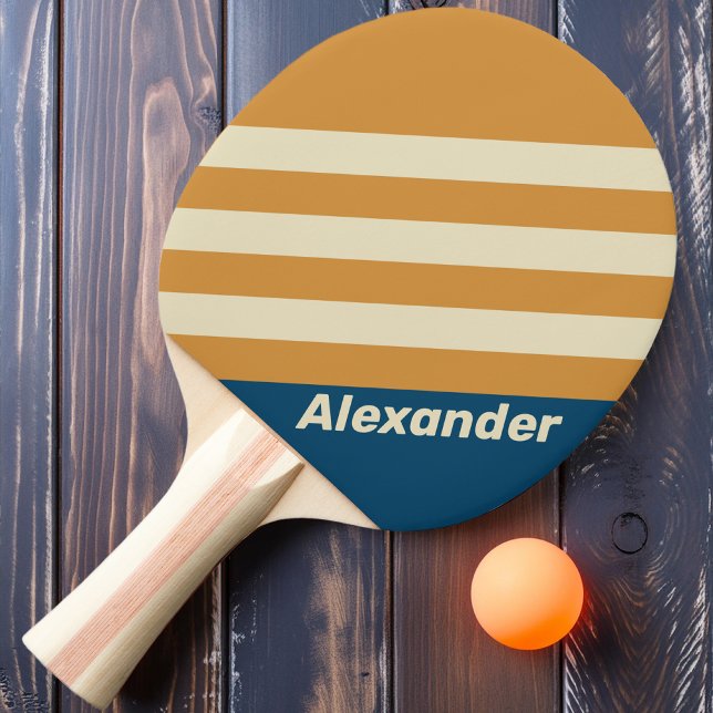 Vintage Sport Blå Vågränder med Namn Pingisracket (Skapare uppladdad)