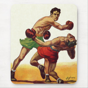 Vintage sport boxning, boxare i en fight musmatta