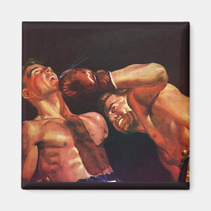 Vintage sport boxning, boxare slår fight magnet