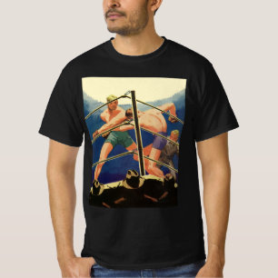 Vintage sport boxning, boxare under en match t shirt