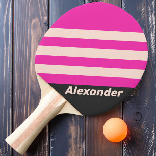Vintage Sport Bubblegum Ränder med Namn Pingisracket