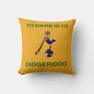 Vintage "Sport Emblem" med Didgeridoo Motif Kudde