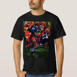 Vintage sport fotbollsspelare quarterback i match t-shirt