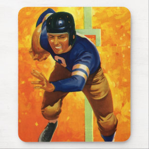 Vintage sport fotbollsspelare quarterback springer musmatta
