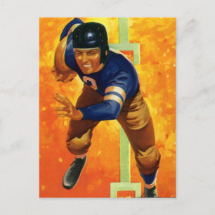 Vintage sport fotbollsspelare quarterback springer vykort