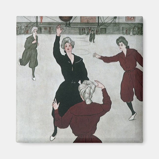 Vintage Sport, Kvinnliga Basketspelare i Match Magnet (Framsidan)