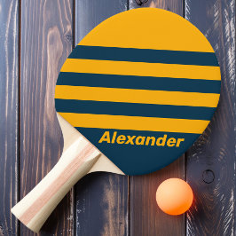 Vintage Sport Månbelyst Tidvatten Dubbla Ränder me Pingisracket