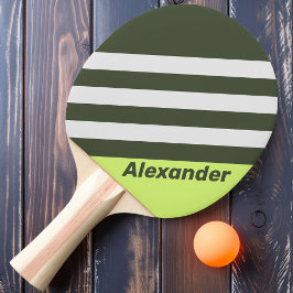 Vintage Sport Moss Fade Ränder med Namn Pingisracket