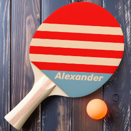 Vintage Sport Ocean Horizon Ränder med namn Pingisracket