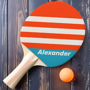 Vintage Sport Solnedgång Tidvatten Rush Ränder med Pingisracket