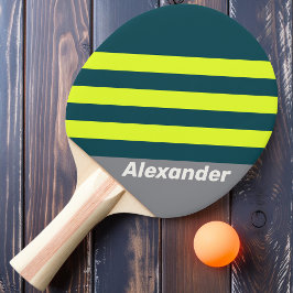 Vintage Sport Storm Cloud Grove Ränder med Namn Pingisracket