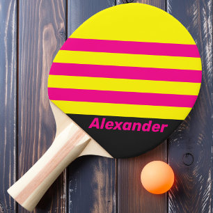 Vintage Sport Sun Glow Ränder med namn Pingisracket