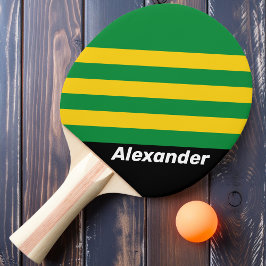 Vintage Sport Tropiska Palmrandiga med Namn Pingisracket