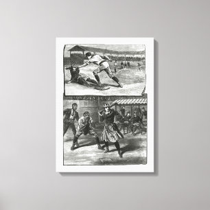 Vintage Sport, Victorian Women's Basebollag Canvastryck
