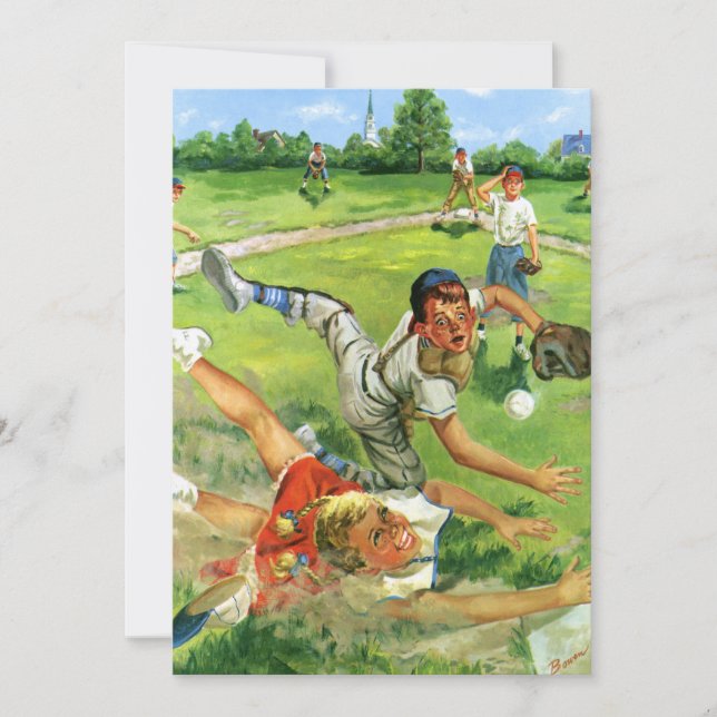Vintage Sportbaseboll, Barnlag som Spelar (Framsida)