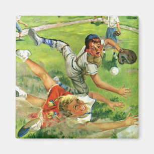 Vintage Sportbaseboll, Barnlag som Spelar Magnet