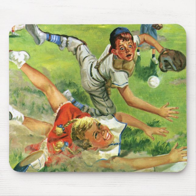 Vintage Sportbaseboll, Barnlag som Spelar Musmatta (Framsidan)