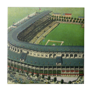 Vintage sportbasebollstadion, Flygvy Kakelplatta
