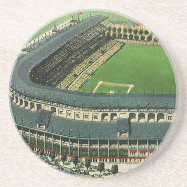 Vintage sportbasebollstadion, Flygvy Underlägg (Framsidan)