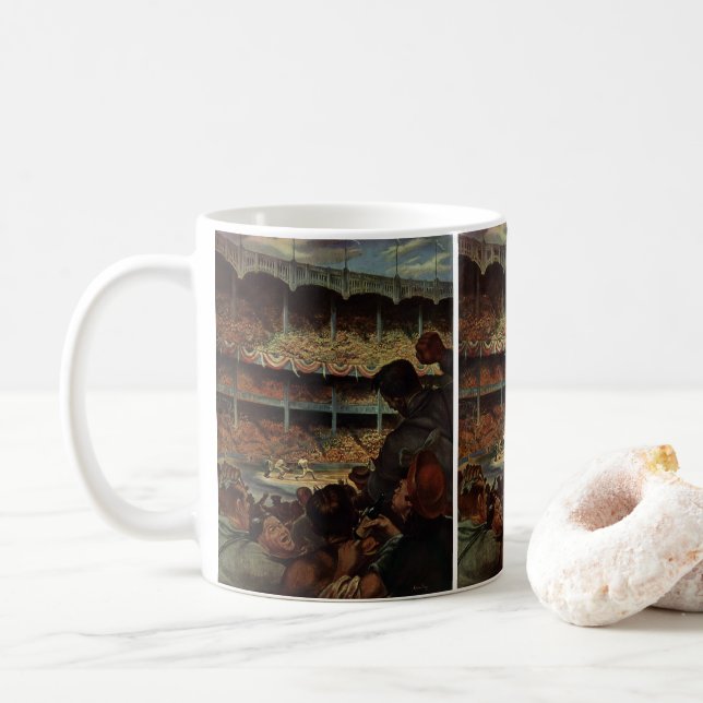 Vintage sportfans i en basebollstadion kaffemugg (Med munk)
