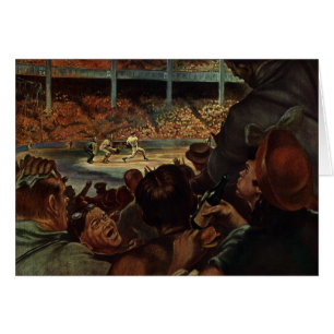 Vintage Sportfantaster i en baseball Stadium Hälsningskort