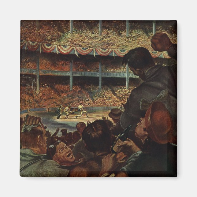 Vintage Sportfantaster i en baseball Stadium Magnet (Framsidan)