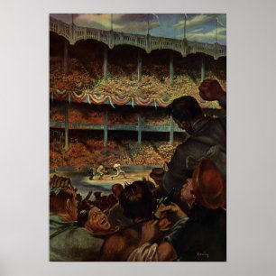Vintage Sportfantaster i en baseball Stadium Poster