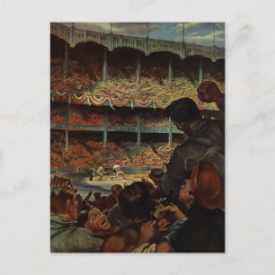 Vintage Sportfantaster i en baseball Stadium Vykort