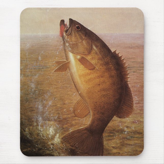 Vintage Sportfiske, Largemouth Brown Bass Fish Musmatta (Framsidan)