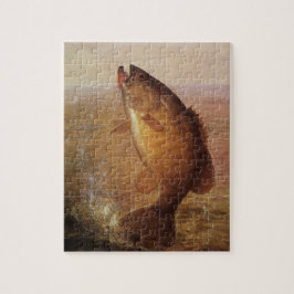 Vintage Sportfiske, Largemouth Brown Bass Fish Pussel
