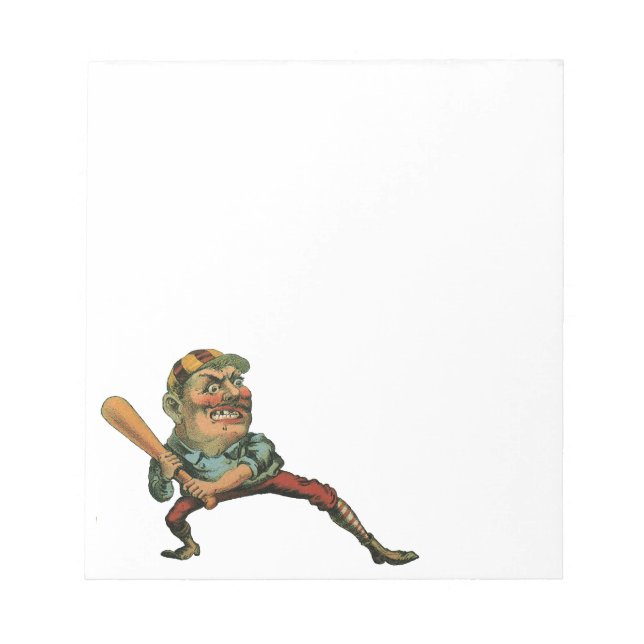 Vintage Sports, Arg Baseball Player Batter Anteckningsblock (Framsida)