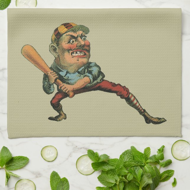 Vintage Sports, Arg Baseball Player Batter Kökshandduk (Vikta)
