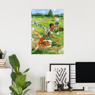 Vintage Sports Baseball, barnteam spelar Poster