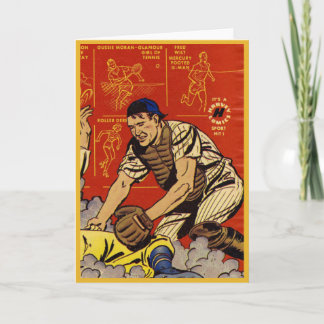 Vintage Sports Baseball Catcher Kort