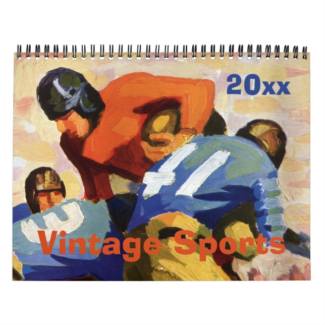 Vintage Sports, Baseball, Football and Basketball Kalender (Omslag)