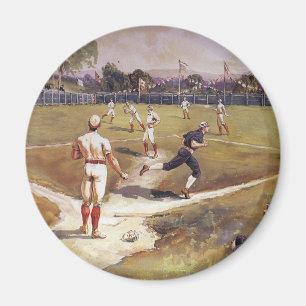 Vintage Sports Baseball Game av Henry Sandham Magnet
