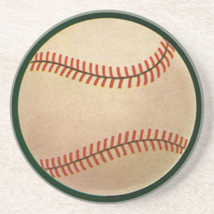 Vintage Sports Baseball Player, Catcher med Mitt Underlägg Sandsten