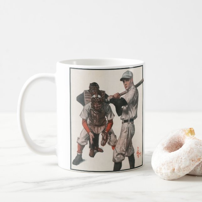 Vintage Sports Baseball Players Kaffemugg (Med munk)