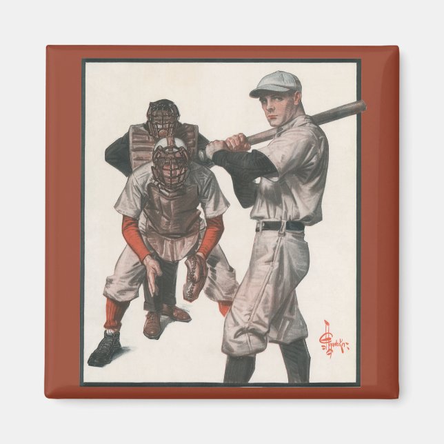 Vintage Sports Baseball Players Magnet (Framsidan)