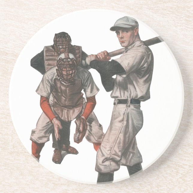 Vintage Sports Baseball Players Underlägg Sandsten (Framsidan)