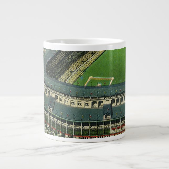 Vintage Sports Baseball Stadium, flygvy Jumbo Mugg (Framsidan)